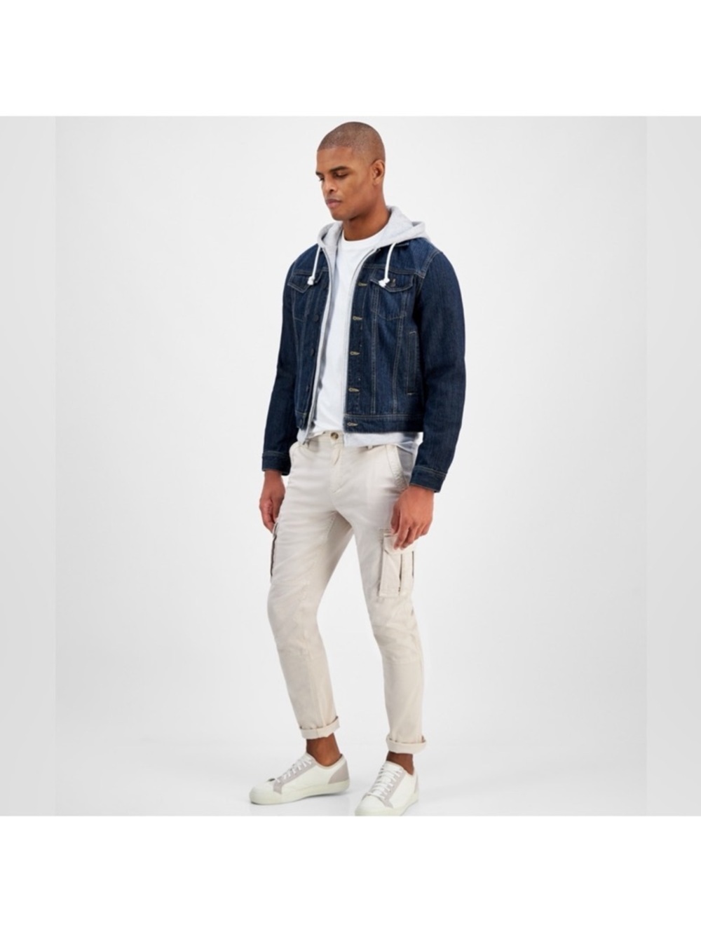 Sun + Stone Reeve’s Trucker Denim Hooded Jacket